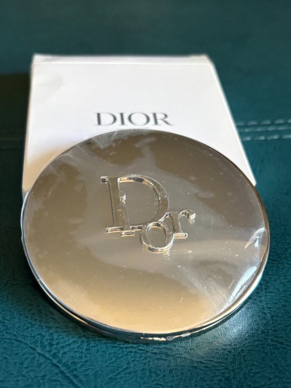 New Limited Edition Designer Christian Dior Novelty Compact Dual Mirror Silver